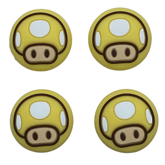 Jendore Champignons Jaunes 4Pcs Capuchons de Poignée en Silicone pour Nintendo Switch