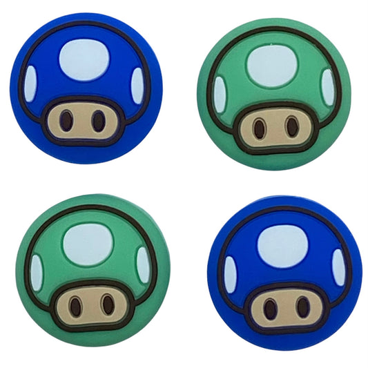 Jendore Vert Bleu 4Pcs Champignon Silicone Thumb Grip Caps pour Nintendo Switch