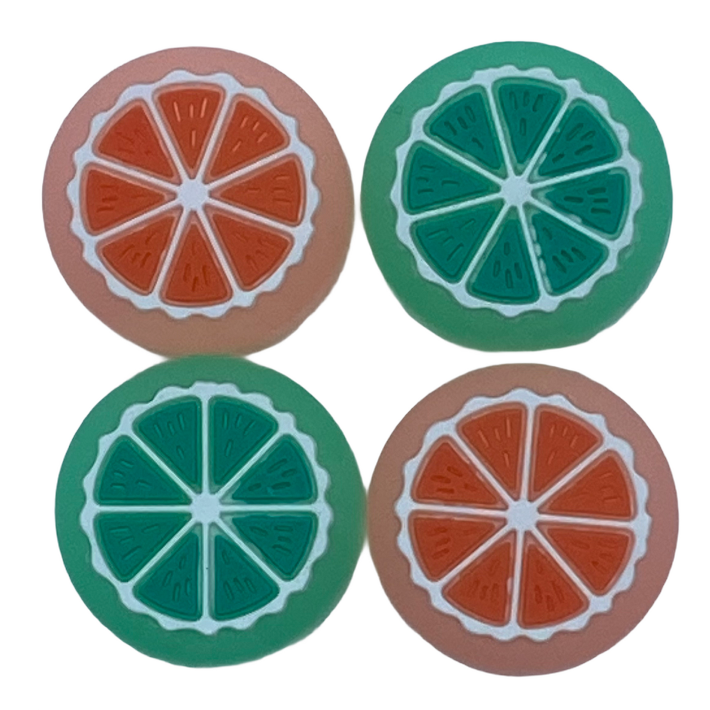 Jendore Jelly Orange &amp; Green Fruit 4Pcs Capuchons de poignée en silicone pour Nintendo Switch