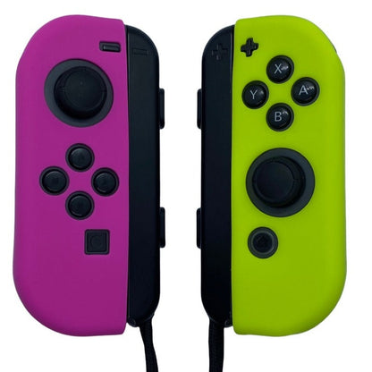 JenDore Fuchsia Pink and Neon Yellow Silicone Nintendo Switch Joy-con Protective Shell Covers