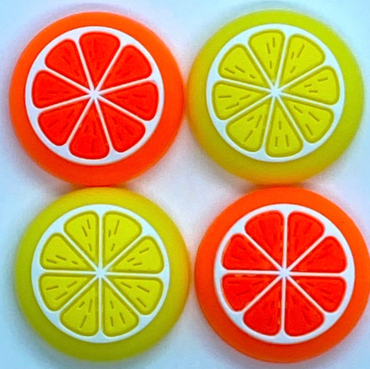 JenDore Orange & Yellow Fruit 4Pcs Silicone Thumb Grip Caps for Nintendo Switch / NS Lite