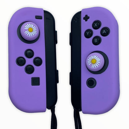 JenDore Lilac Purple Silicone Nintendo Switch Joy-con Protective Shell Covers & Thumb Grips Set
