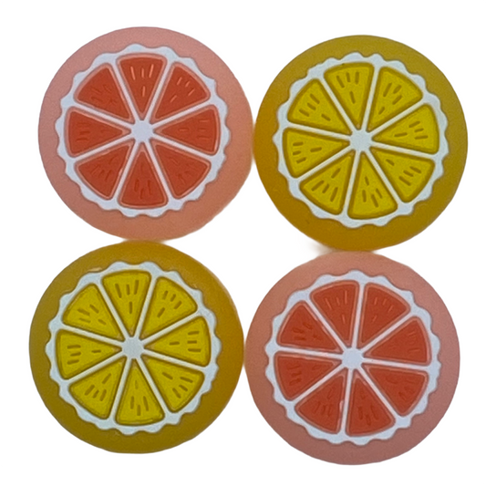 JenDore Jelly Naranja y Amarillo Fruta 4 Piezas Tapas de Silicona para Agarre del Pulgar para Nintendo Switch