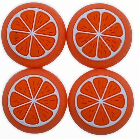 Jendore Orange Fruit 4Pcs Capuchons de poignée en silicone pour Nintendo Switch