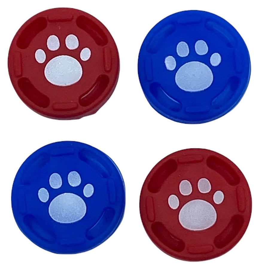 JenDore Red Blue Mario 4Pcs Paw Silicone Thumb Grip Caps for Nintendo Switch