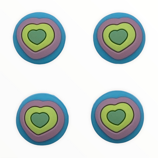 Jendore Rainbow Pastel Hearts 4Pcs Capuchons de poignée en silicone pour Nintendo Switch et NS Lite