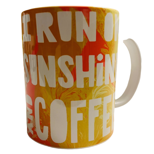 JenDore " Je cours au soleil et au café " 15 oz. Tasse à café et à thé