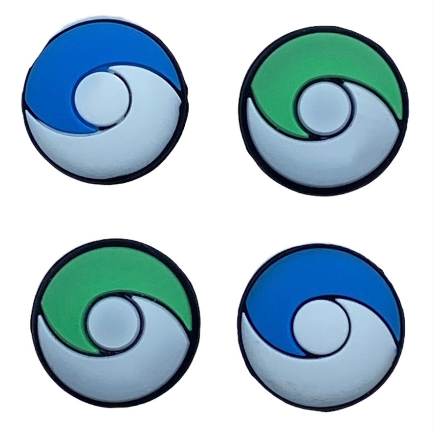 JenDore - 4 tapas de silicona para agarre de pulgar para Nintendo Switch/NS Lite, color verde y azul