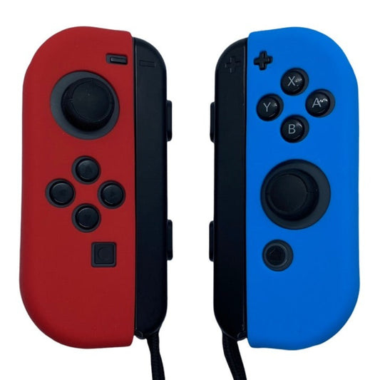 Jendore Coque de protection en silicone rouge bleu pour Nintendo Switch Joy-con