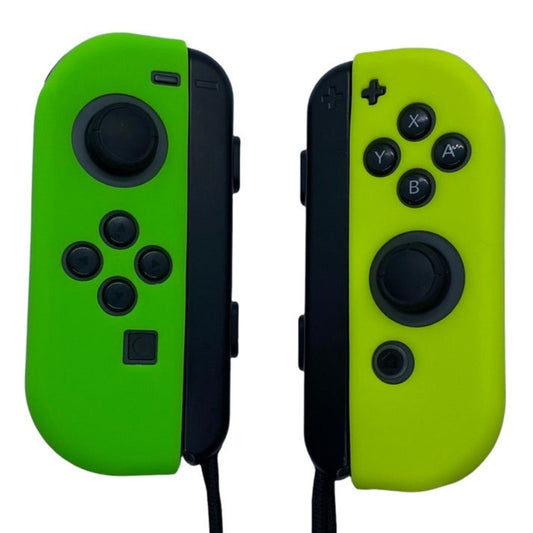 JenDore Fundas protectoras Joy-con de silicona de color amarillo neón y verde lima para Nintendo Switch