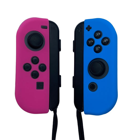 JenDore Fundas protectoras Joy-con de silicona azul y rosa para Nintendo Switch