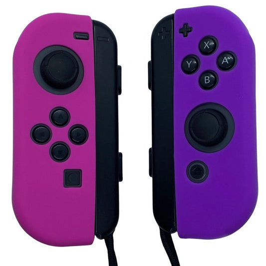 JenDore Fundas protectoras Joy-con de silicona moradas y fucsias para Nintendo Switch