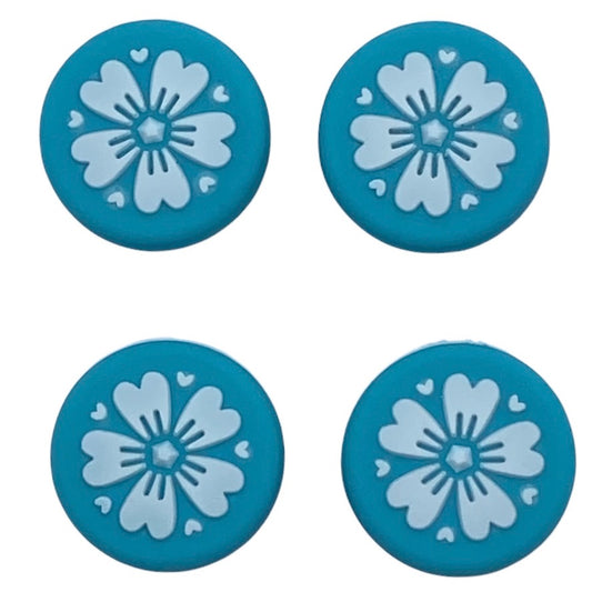 JenDore Sakura Flores Azules 4 Piezas Tapas de Silicona para Agarre del Pulgar para Nintendo Switch / NS Lite
