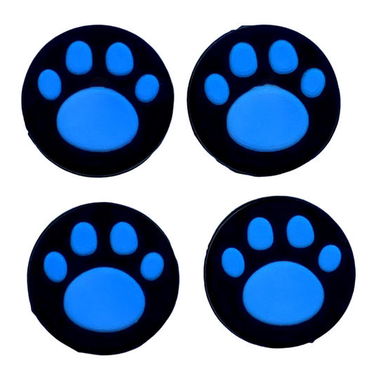 JenDore Blue Black 4Pcs Paw Silicone Thumb Grip Caps for Nintendo Switch