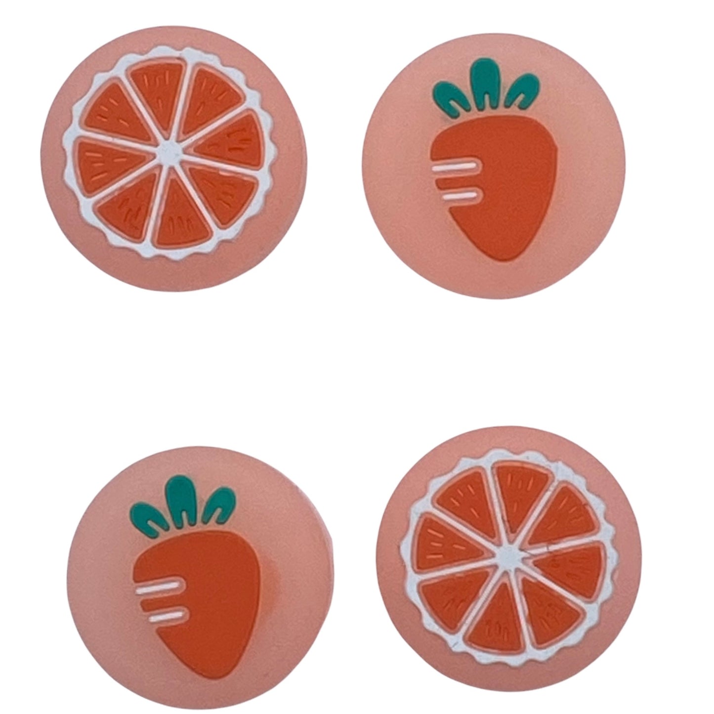 JenDore Jelly Orange Carrots Fruit 4Pcs Silicone Thumb Grip Caps for Nintendo Switch