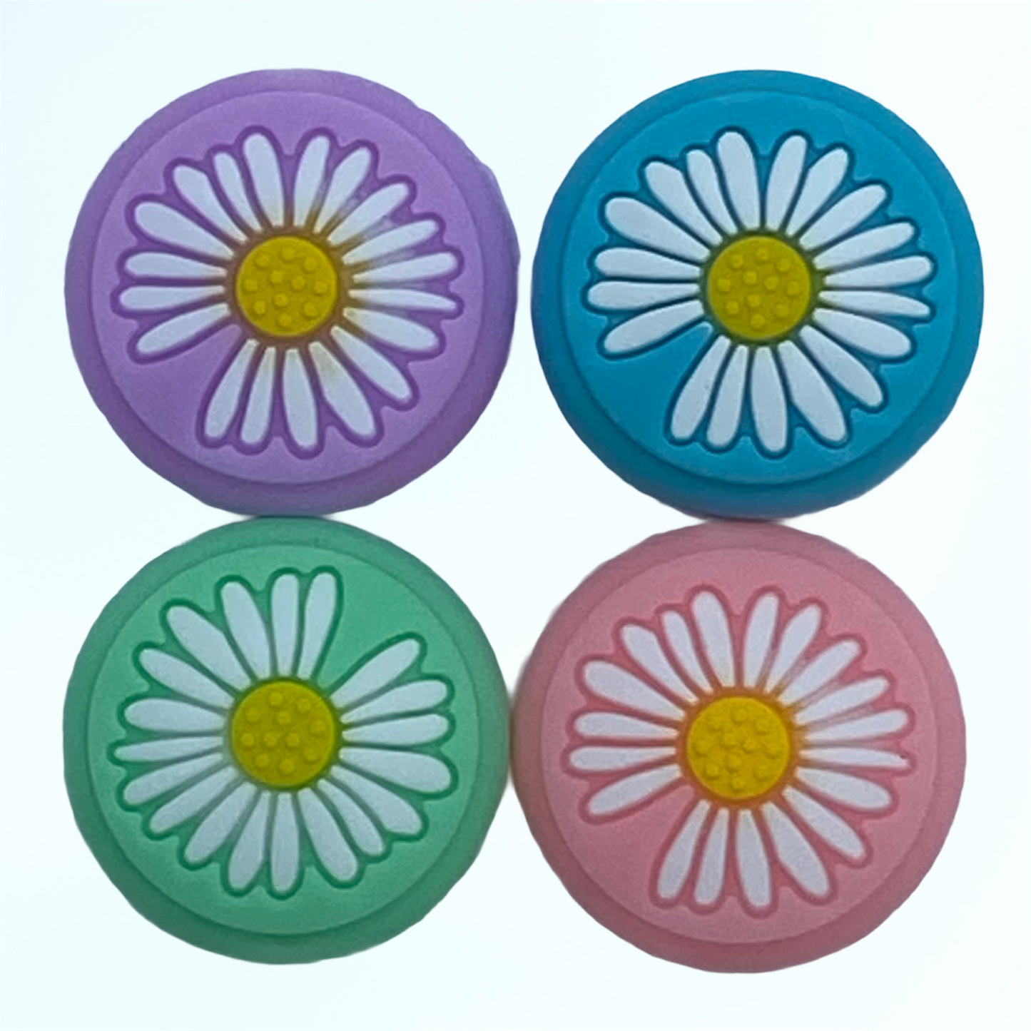 JenDore - 4 tapas de silicona para el pulgar para Nintendo Switch, color rosa, morado, verde, azul