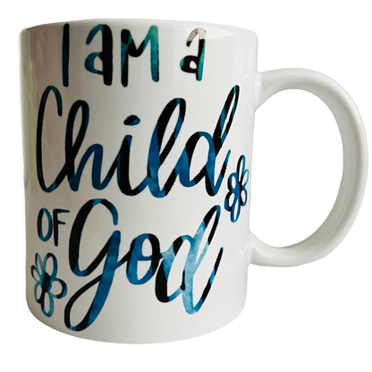 JenDore " This Girl Runs on Jesus and Coffee / I am a Child of God " 12 oz. Coffee Tea Mug