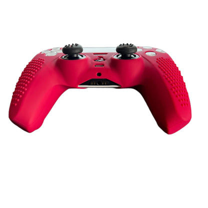 JenDore PS5 Controller Red Pink Anti-slip Silicone Protective Skin Cover Shell