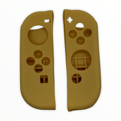 JenDore Tan Brown Nintendo Switch Joy-con Protective Shell Covers with Anime Cartoon Thumb Grips