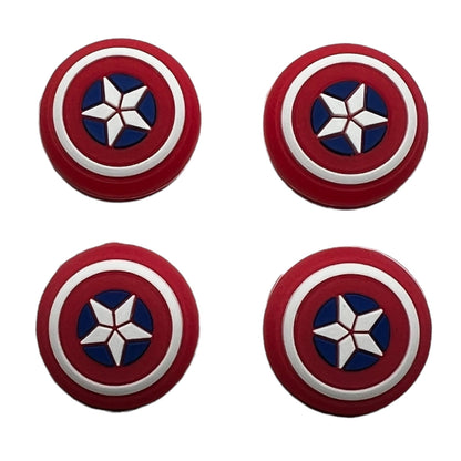 JenDore Red Blue White Shield 4Pcs Silicone Thumb Grip Caps for Nintendo Switch Pro, PS5, PS4, and Xbox 360 Controller