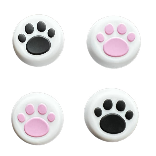 JenDore Pink White Black Paws 4Pcs Silicone Thumb Grip Caps for Nintendo Switch Pro , PS5 , PS4 , and Xbox 360 Controller