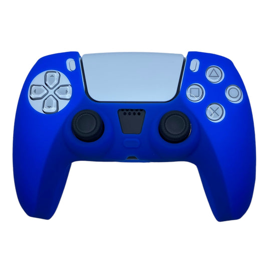 JenDore Controlador PS5 Carcasa protectora de silicona frontal lisa azul