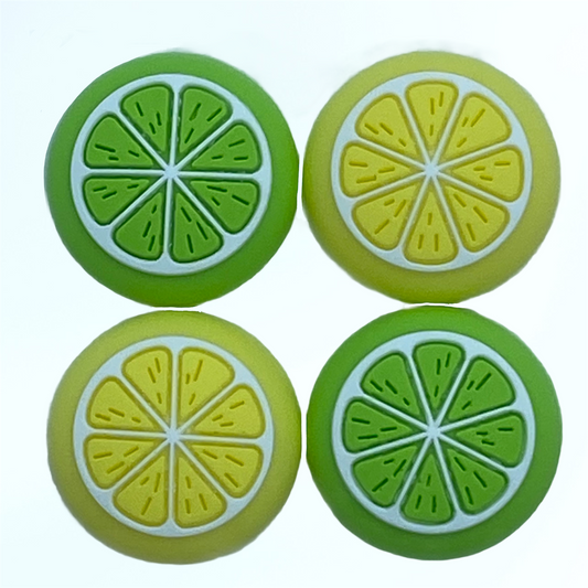JenDore Fruta Verde y Amarilla 4 Piezas Tapas de Silicona para Agarre del Pulgar para Nintendo Switch