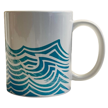 JenDore Olas de playa 12 oz. Taza de té y café