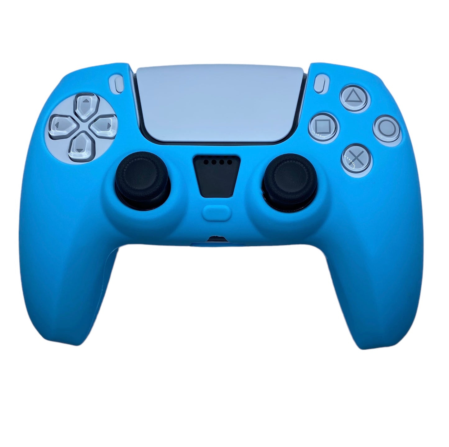 JenDore PS5 Controller Light Blue Smooth Front Silicone Protective Cover Shell