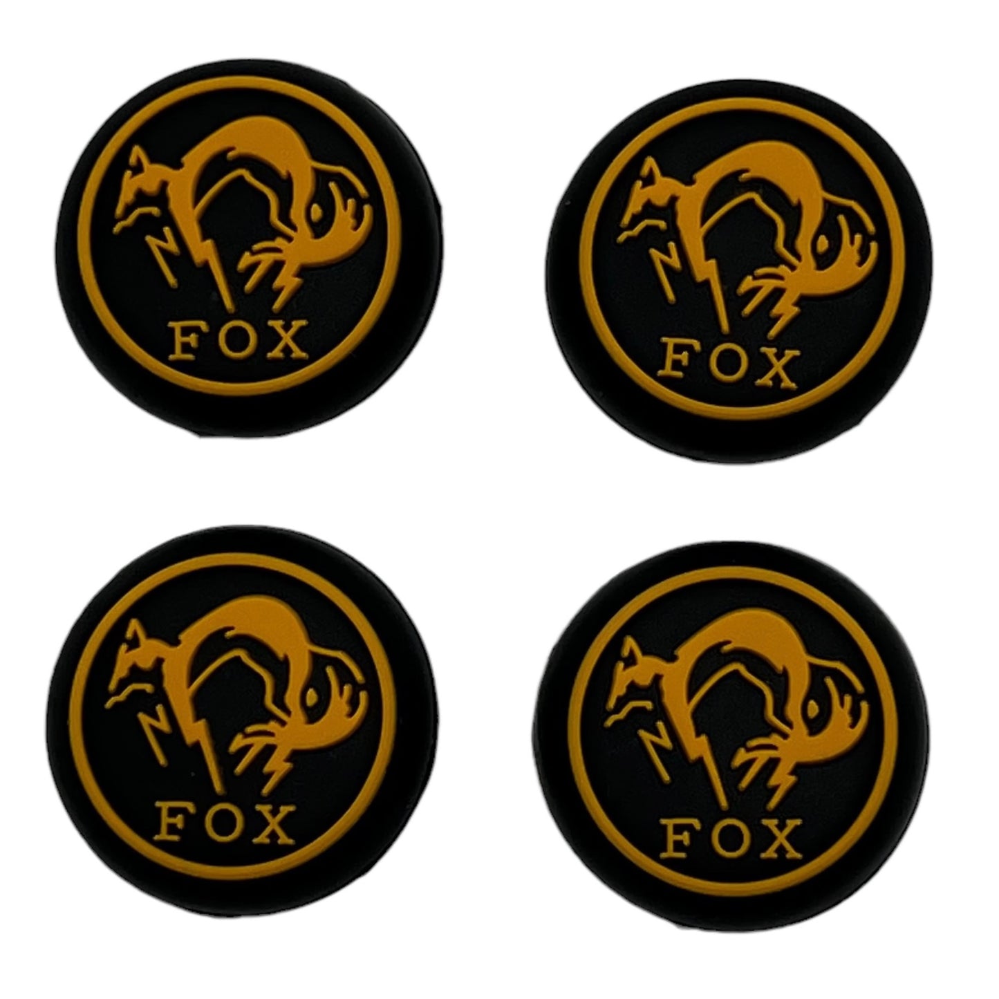 JenDore Black Gold Fox 4Pcs Capuchons de poignée en silicone pour manette Nintendo Switch Pro, PS5, PS4 et Xbox 360