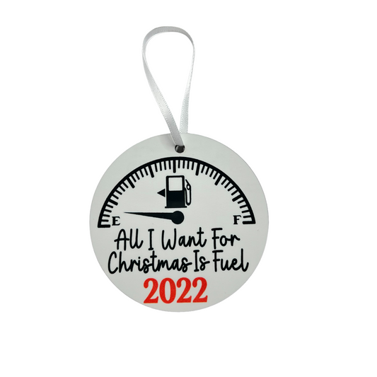 JenDore Handmade "All I Want for Christmas is Fuel" Wooden Christmas Holiday Ornament