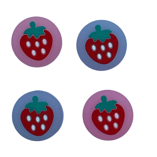 Jendore Jelly Violet Rose Fraise Fruit 4Pcs Silicone Thumb Grip Caps pour Nintendo Switch