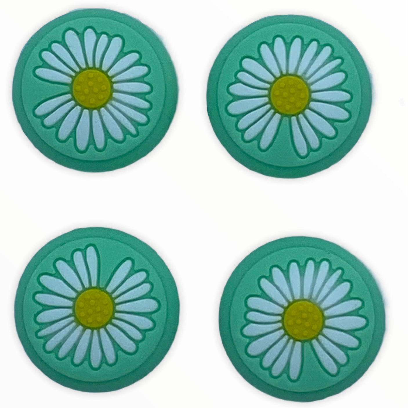 JenDore Green 4Pcs Flower Silicone Thumb Grip Caps for Nintendo Switch