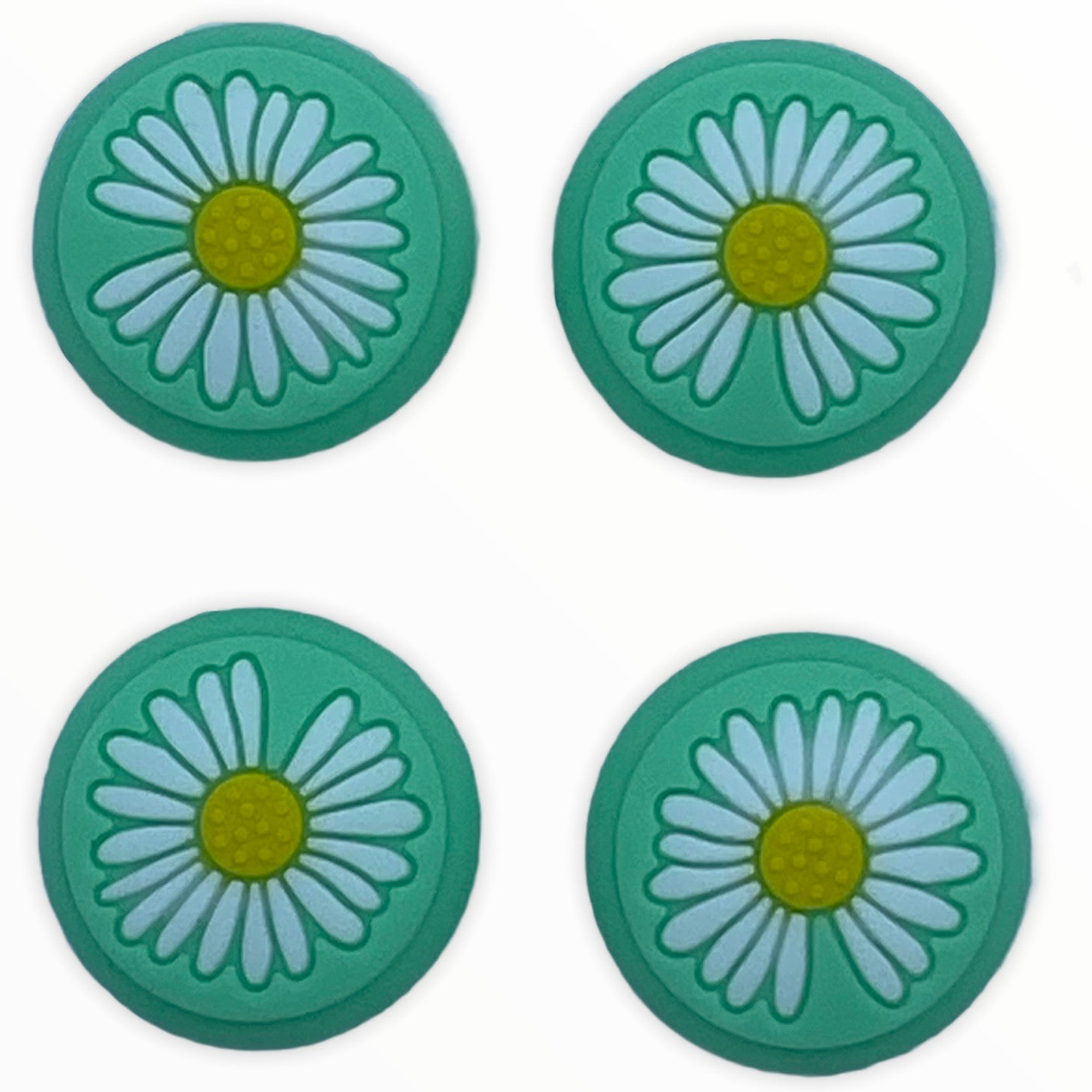 Jendore Green 4Pcs Capuchons de poignée en Silicone Fleur pour Nintendo Switch