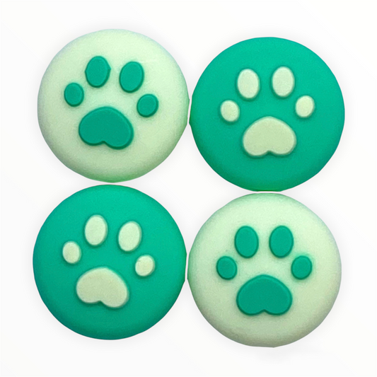 JenDore Green & Cream 4Pcs Paw Silicone Thumb Grip Caps for Nintendo Switch