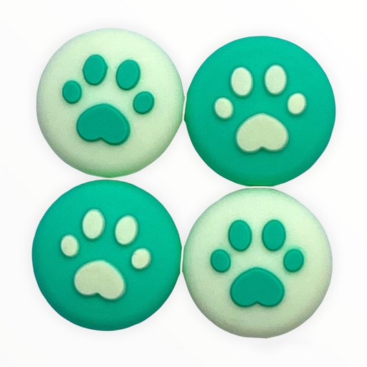 Jendore Vert et Crème 4Pcs Paw Silicone Thumb Grip Caps pour Nintendo Switch