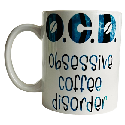 JenDore "Trastorno obsesivo por el café TOC / El café es el nuevo sueño" 12 oz. Taza de té y café