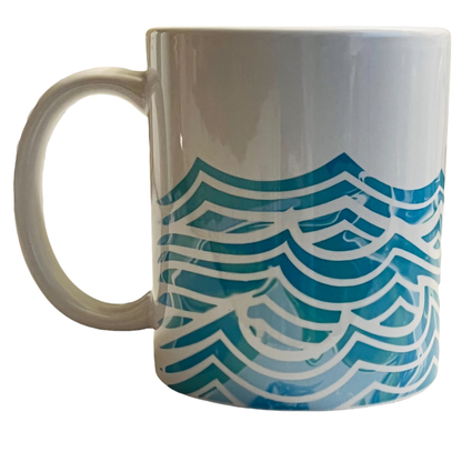 JenDore Olas de playa 12 oz. Taza de té y café