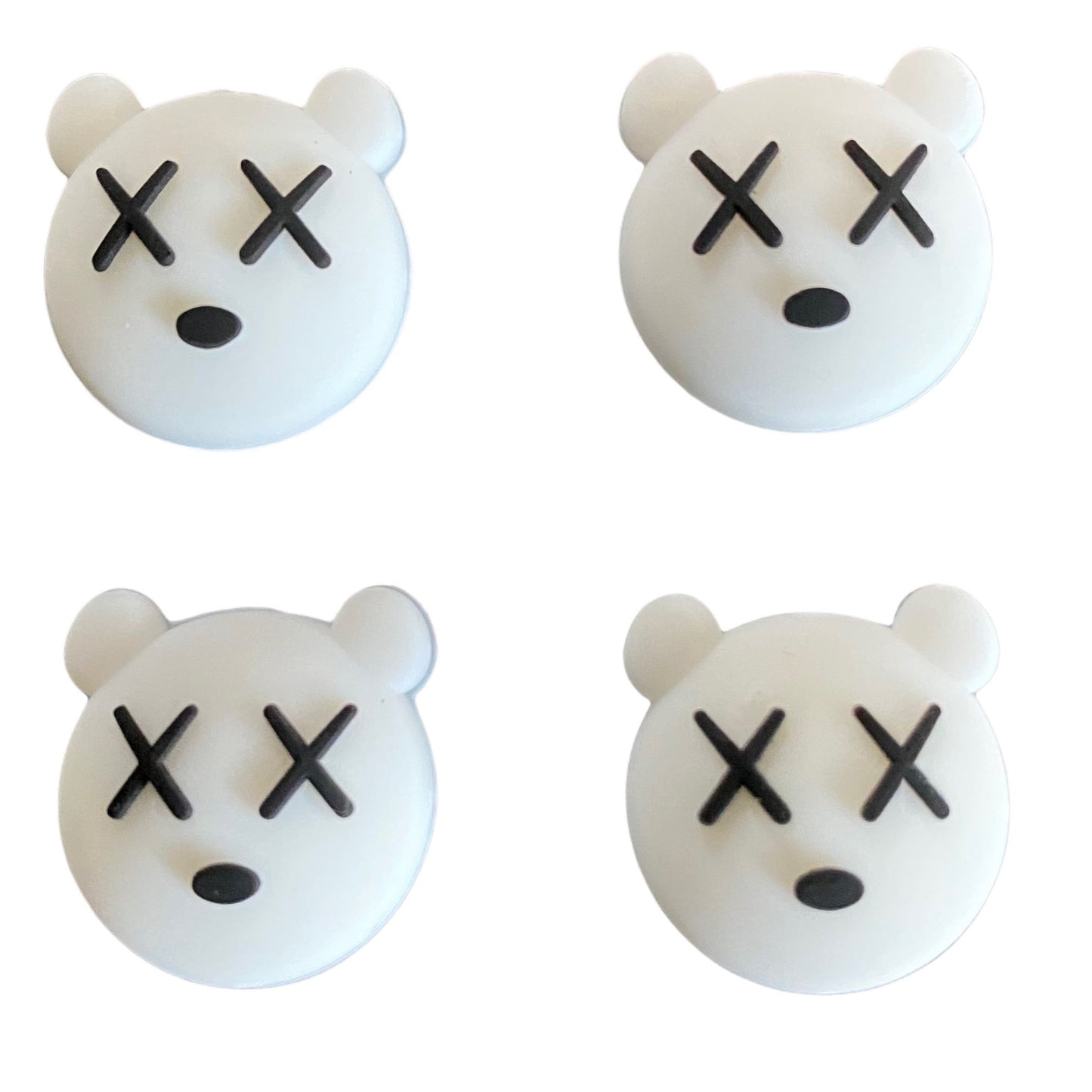 JenDore White Bears 4Pcs Silicone Thumb Grip Caps for Nintendo Switch / NS Lite