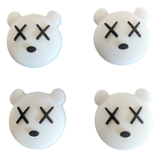 JenDore White Bears 4Pcs Silicone Thumb Grip Caps for Nintendo Switch / NS Lite