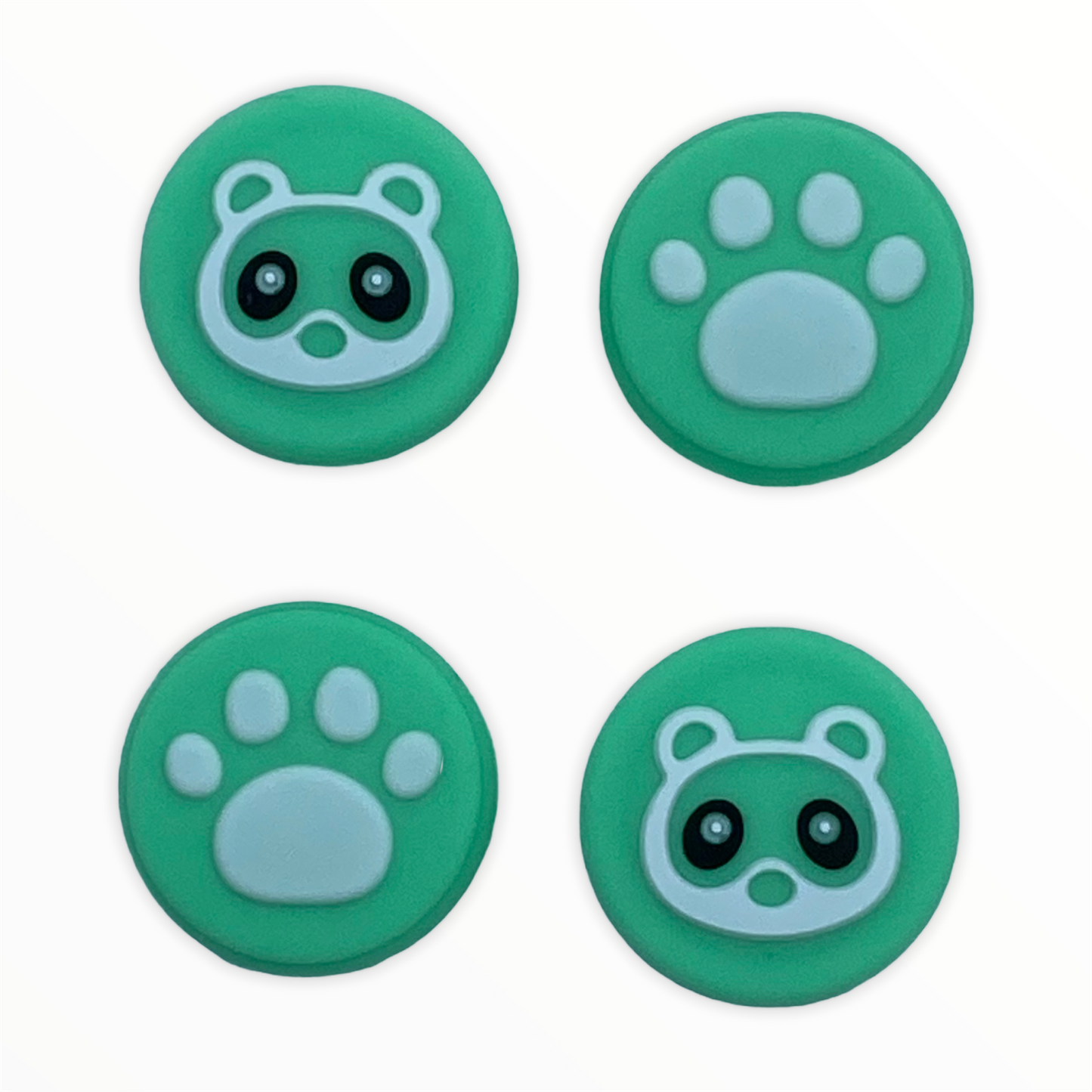 JenDore Green 4Pcs Raccoon Paws Silicone Thumb Grip Caps for Nintendo Switch