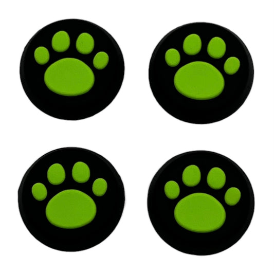 JenDore Green Black Paws 4Pcs Silicone Thumb Grip Caps for Nintendo Switch Pro , PS5 , PS4 , and Xbox 360 Controller
