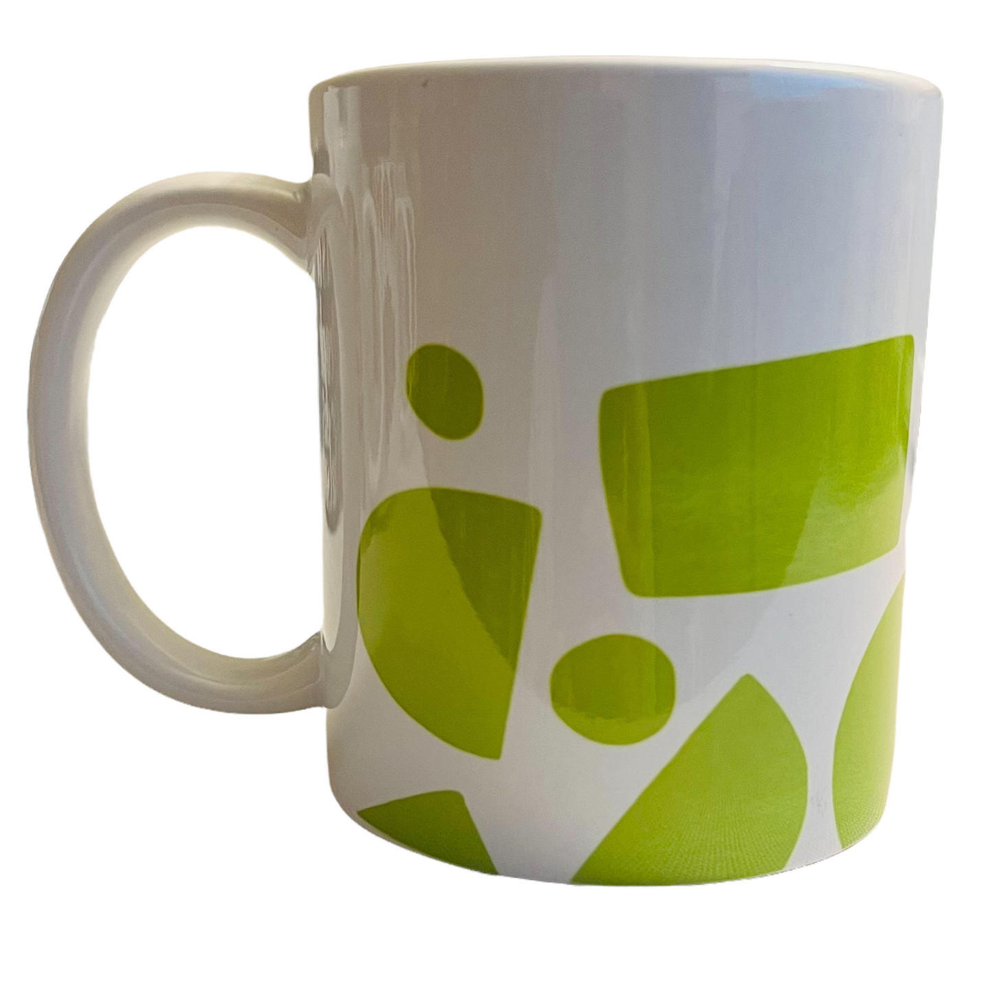 JenDore Verde Blanco Geométrico 12 oz. Taza de té y café