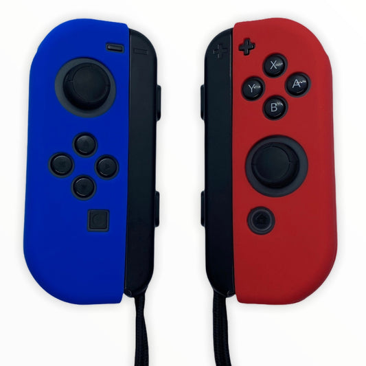 Jendore Coque de protection en silicone bleu et rouge pour Nintendo Switch Joy-con