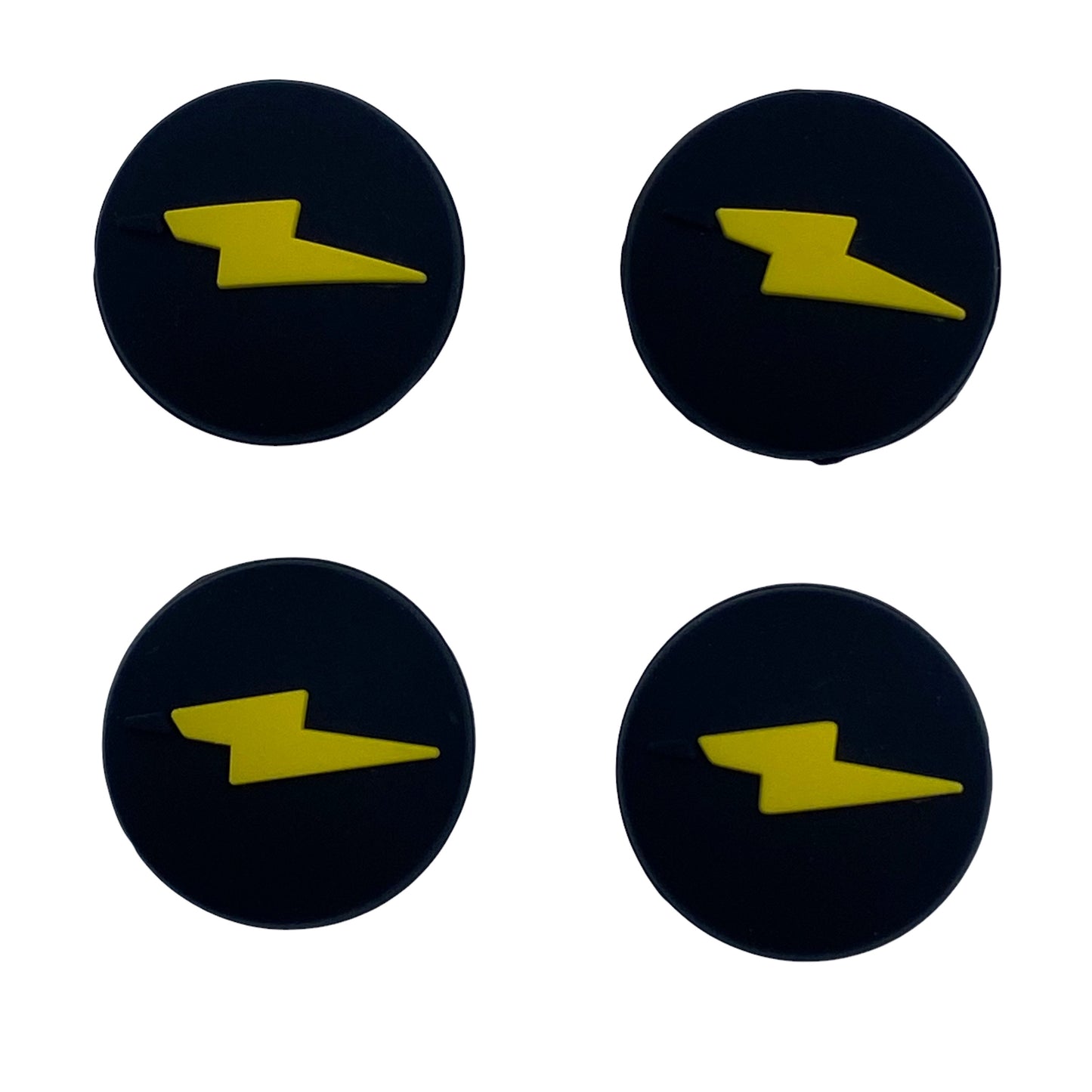 JenDore Black Yellow Thunderbolt 4Pcs Silicone Thumb Grip Caps for Nintendo Switch