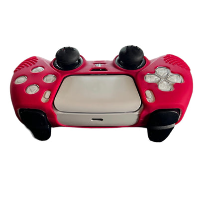 JenDore PS5 Controller Red Pink Anti-slip Silicone Protective Skin Cover Shell