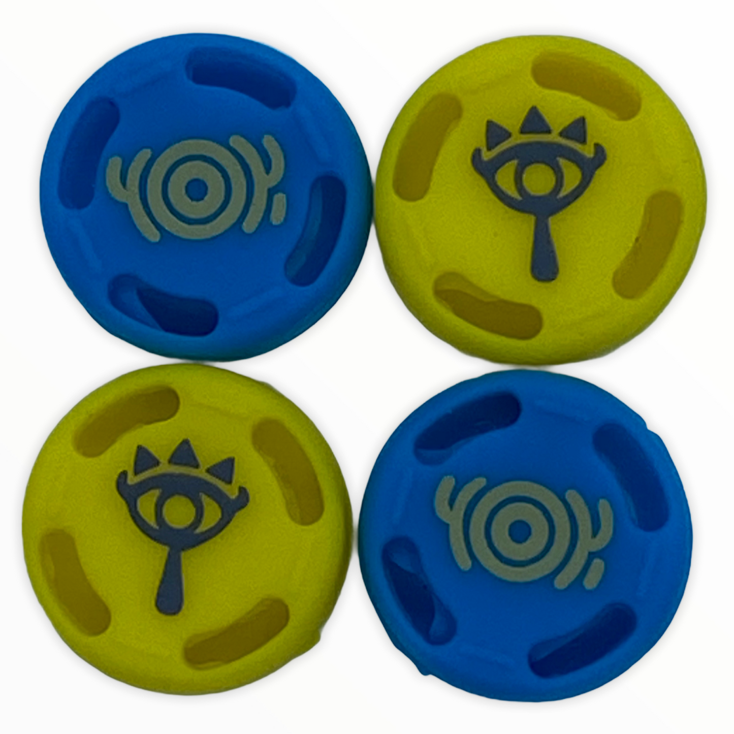 JenDore Azul Amarillo Ojos 4 Piezas Tapas de Silicona para Agarre del Pulgar para Nintendo Switch