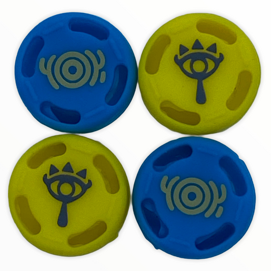 JenDore Azul Amarillo Ojos 4 Piezas Tapas de Silicona para Agarre del Pulgar para Nintendo Switch
