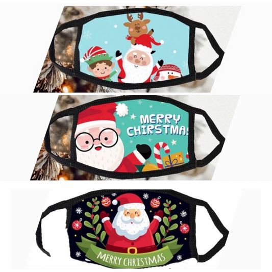 JENDORE Lot de 3 masques de Noël Père Noël