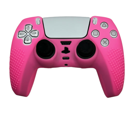 JenDore PS5 Controller Hot Pink Anti-slip Silicone Protective Skin Cover Shell